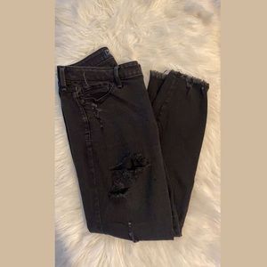 Abercrombie Black Low Rise Ripped Jeans